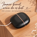 Rosé Pocket Mini-Glättbürste USB-C aufladbar