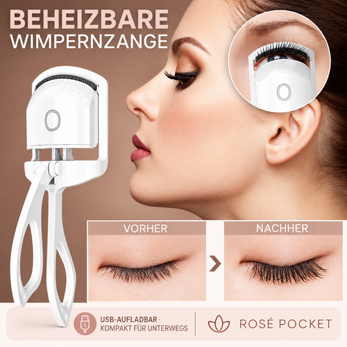 Rosé Pocket beheizbare Wimpernzange – weiße Variante